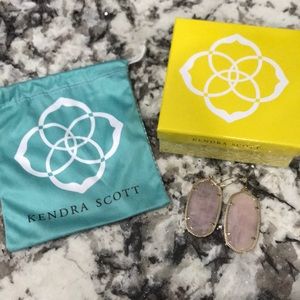 Kendra Scott Rose Quartz Gold Danielle Earrings